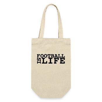 FOOTBALL Design - T-Shirt für Fußballfans - Geschenkbeutel für Flaschen - Natur - Vorne
