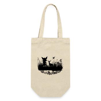 Little fairy with deer at night - Gift Bag for Bottles - nature - Front