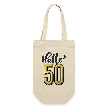 Hello 50 - Gift Bag for Bottles - nature - Front