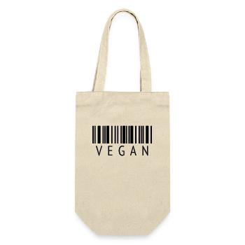VEGAN Design with Barcode - T-Shirt for Vegans - Gift Bag for Bottles - nature - Front