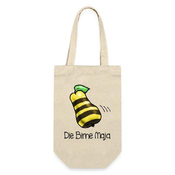 Birne Maja - Geschenkbeutel für Flaschen - Natur - Vorne