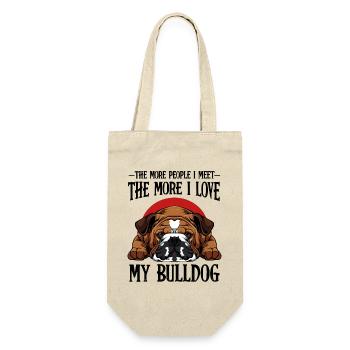 Bulldogkopf Illustration roter Halbkreis - Geschenkbeutel für Flaschen - Natur - Vorne