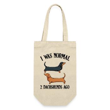 Dachshund Duo Contrast Silhouette - Gift Bag for Bottles - nature - Front