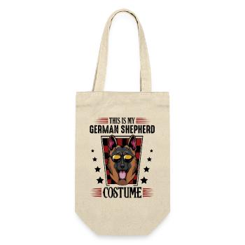 Sonnenbrillen-Schäferhund im Retro-Look - Geschenkbeutel für Flaschen - Natur - Vorne