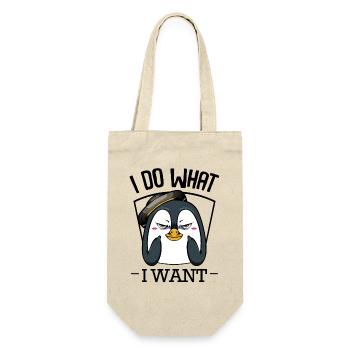 Pingouin avec chapeau : regard espiègle - Sac à bouteille - nature - Devant
