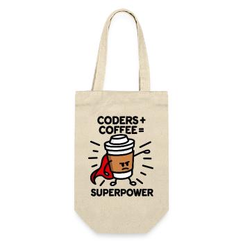 Coders + coffee = superpower (superhero) light - Sac à bouteille - nature - Devant
