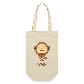 Étreinte d’amour cœur de singe - Sac à bouteille - nature - Devant