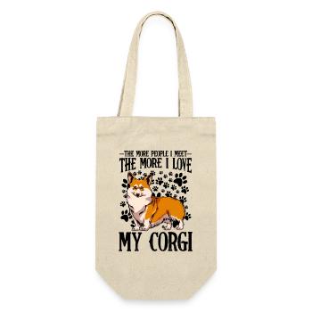 Corgi Pop Art auf Schwarz - Geschenkbeutel für Flaschen - Natur - Vorne