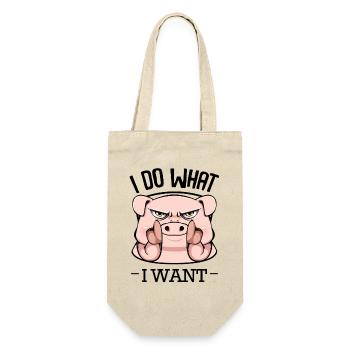 Wütendes Schwein Fingerzeig - Geschenkbeutel für Flaschen - Natur - Vorne