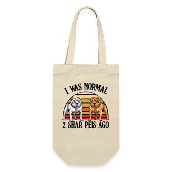 Bulldog duos in retro sunset Shar Pei - Gift Bag for Bottles - nature - Front