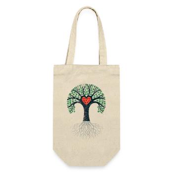 baum garten natur öko bio familie herz wachsen lol - Geschenkbeutel für Flaschen - Natur - Vorne