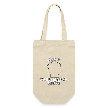 born in Karl Marx Stadt (jetzt Chemnitz) - Geschenkbeutel für Flaschen - Natur - Vorne