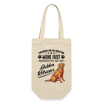 Goldener Retriever Hund auf Schwarz - Geschenkbeutel für Flaschen - Natur - Vorne