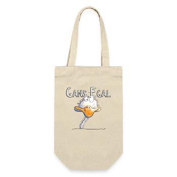 Gans Egal I Vogel Wortspiel I Fun Sprüche - Geschenkbeutel für Flaschen - Natur - Vorne