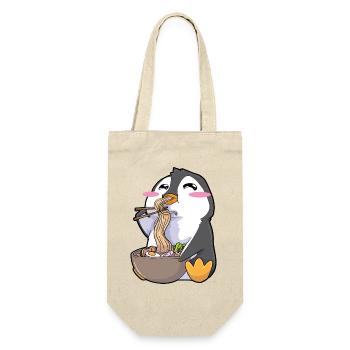 Lustiger Pinguin Ramen Kawaii - Geschenkbeutel für Flaschen - Natur - Vorne