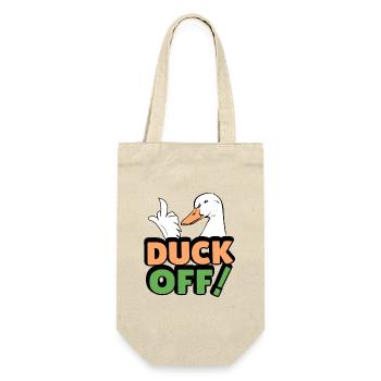 duck off Ente frech stylisch fuck off - Geschenkbeutel für Flaschen - Natur - Vorne