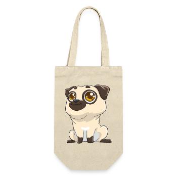 Cute pug with big eyes - Gift Bag for Bottles - nature - Front