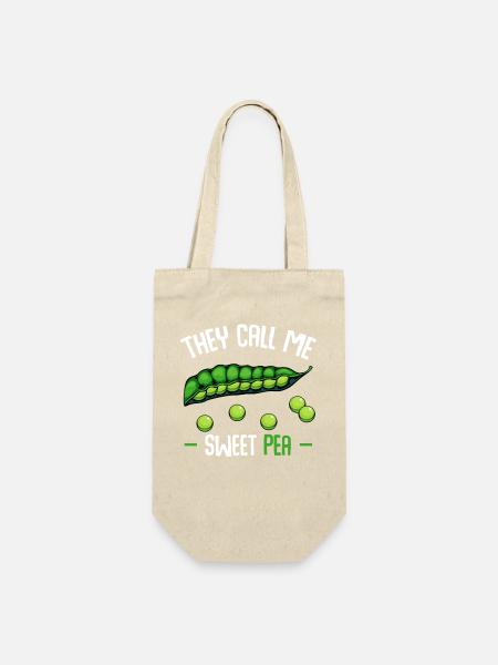 Sie nennen mich Sweet Pea - Geschenkbeutel für Flaschen - Natur