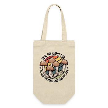 Retro Mushroom Trio in Rainbow Circle - Gift Bag for Bottles - nature - Front
