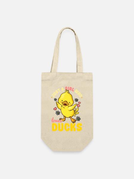 Ente Entenliebhaber - Geschenkbeutel für Flaschen - Natur