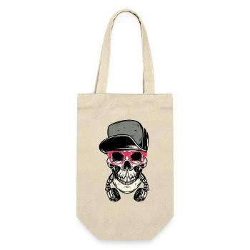 DJ Skull with Headphones - Gift Bag for Bottles - nature - Front