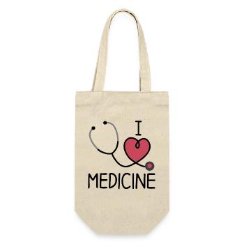 Cœur et guérison, j’adore la médecine - Sac à bouteille - nature - Devant
