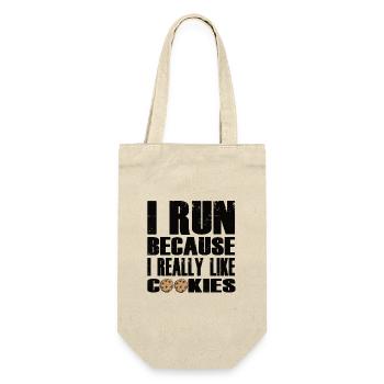 Funny Running Quote with Cookie Design - Gift Bag for Bottles - nature - Front