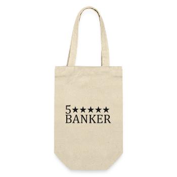 Fünf-Sterne Banker Logo - Geschenkbeutel für Flaschen - Natur - Vorne