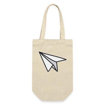 Lightness and freedom paper airplane - Gift Bag for Bottles - nature - Front