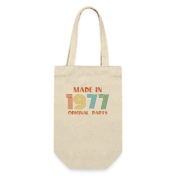 Made in 1977 Birthday Original Parts - Gift Bag for Bottles - nature - Front