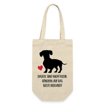 dackel sind nicht klein - Geschenkbeutel für Flaschen - Natur - Vorne
