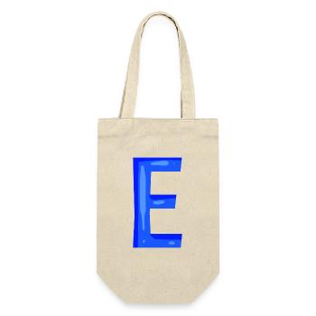 Letter E initial letter blue - Gift Bag for Bottles - nature - Front