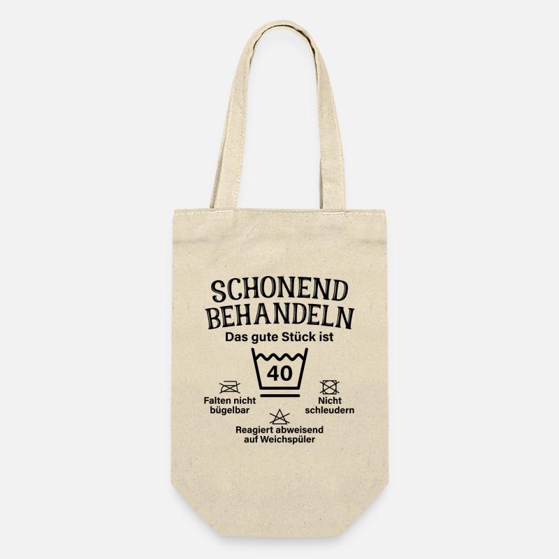 Schonend Behandeln Vierzig Geschenk 40. Geburtstag - Geschenkbeutel für Flaschen - Natur