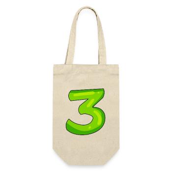 Chiffre 3 vert - Sac à bouteille - nature - Devant