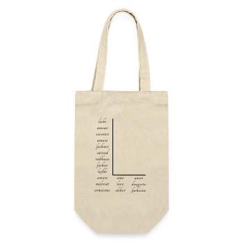 Liebe Auf Vielen Verschiedenen Sprachen - Geschenkbeutel für Flaschen - Natur - Vorne