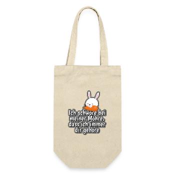 Ich schwöre bei meiner Möhre, dass ich immer... - Geschenkbeutel für Flaschen - Natur - Vorne