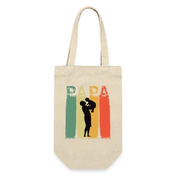 Papa und Sohn das Team Geschenkidee Vatertag - Geschenkbeutel für Flaschen - Natur - Vorne