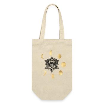 Phase de lune : motif circulaire doré - Sac à bouteille - nature - Devant
