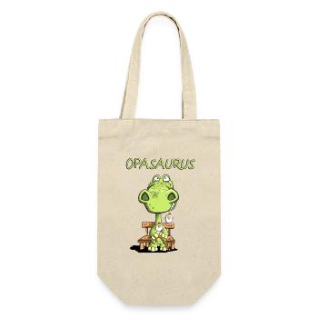 Opa Saurus I Dinosaurier I Großvater - Geschenkbeutel für Flaschen - Natur - Vorne