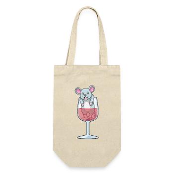 Ratte Rotwein - Geschenkbeutel für Flaschen - Natur - Vorne