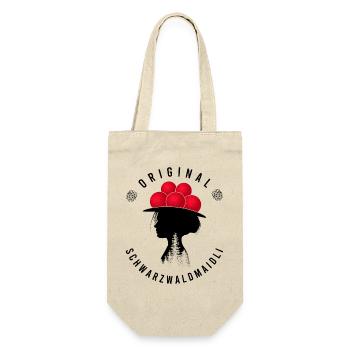 Original Schwarzwaldmädel Bollenhut Schwarzwald - Geschenkbeutel für Flaschen - Natur - Vorne