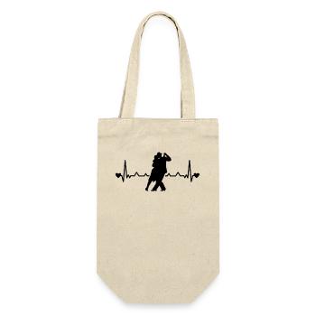 Tango Argentino Heartbeat Tango Tänzer Tanzpaar - Geschenkbeutel für Flaschen - Natur - Vorne