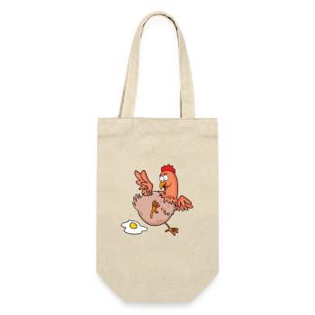 Chicken Lays an Egg Cartoon - Gift Bag for Bottles - nature - Front