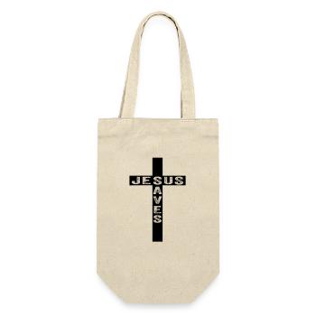 Jesus Saves In A Cross - Gift Bag for Bottles - nature - Front