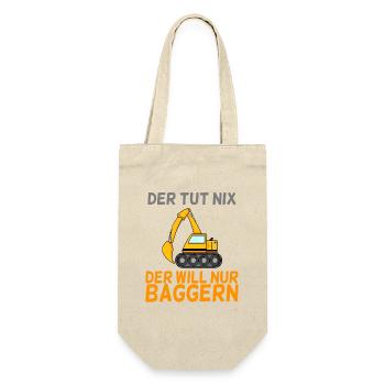 Bagger Baggern - Geschenkbeutel für Flaschen - Natur - Vorne
