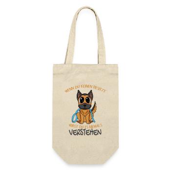 Deutscher Schäferhund - Geschenkbeutel für Flaschen - Natur - Vorne