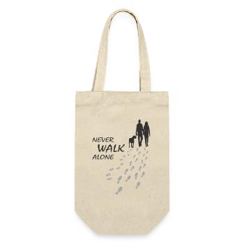 Dog - NEVER WALK ALONE, Man Woman, Walk - Gift Bag for Bottles - nature - Front