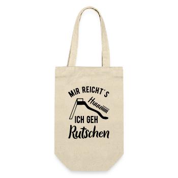 Mir reicht's ich geh rutschen Kindheit bewahren - Geschenkbeutel für Flaschen - Natur - Vorne