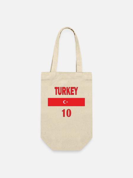 Türkische Fußballmannschaft Nummer zehn Sportgeschenk - Geschenkbeutel für Flaschen - Natur