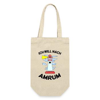 Amrum Nordsee Geschenk - Geschenkbeutel für Flaschen - Natur - Vorne